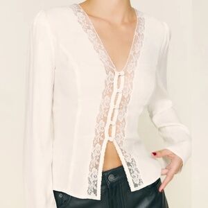 NWT Reformation Nadene Top Gossamer - Size 8